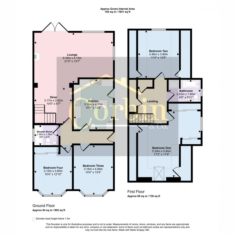 Floorplan for Hill View Road, Bournemouth, BH10 5