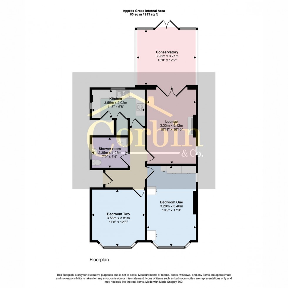 Floorplan for The Avenue, Bournemouth, BH9 2