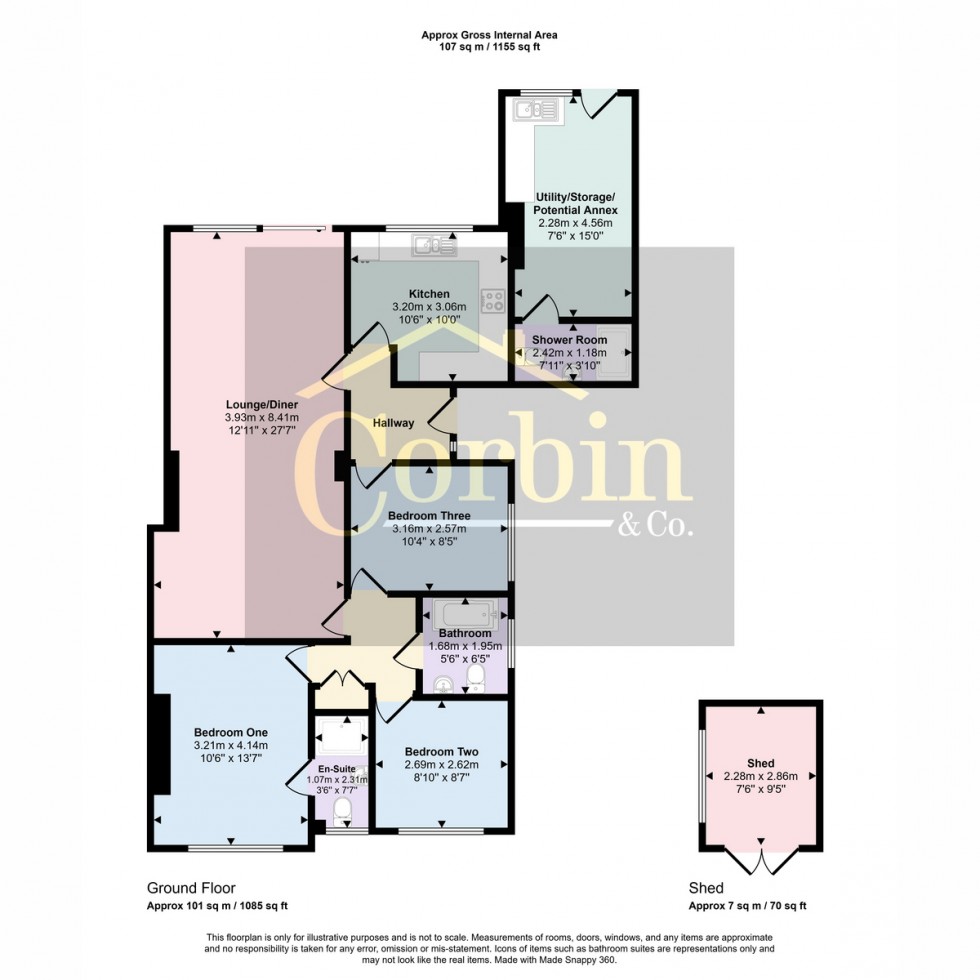 Floorplan for Benbridge Avenue, Bournemouth, BH11 9