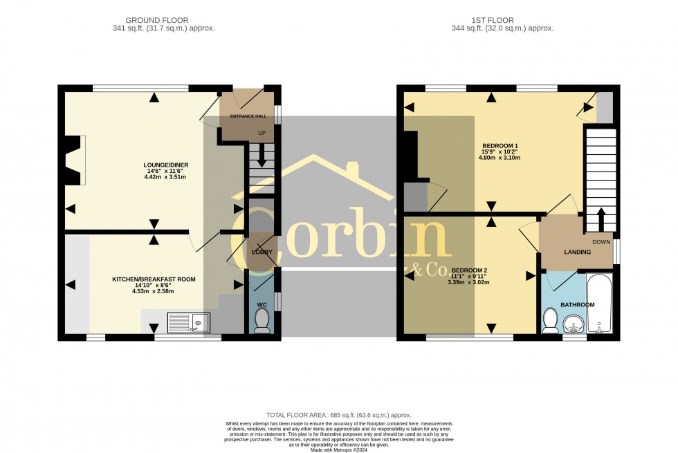 Floorplan for Scott Close, Wallisdown, Dorset