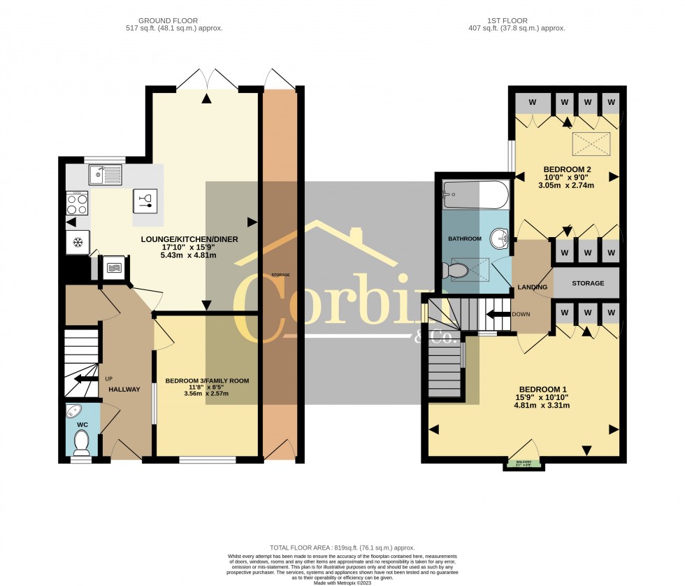 Floorplan for Glenville Road, Bournemouth, Dorset