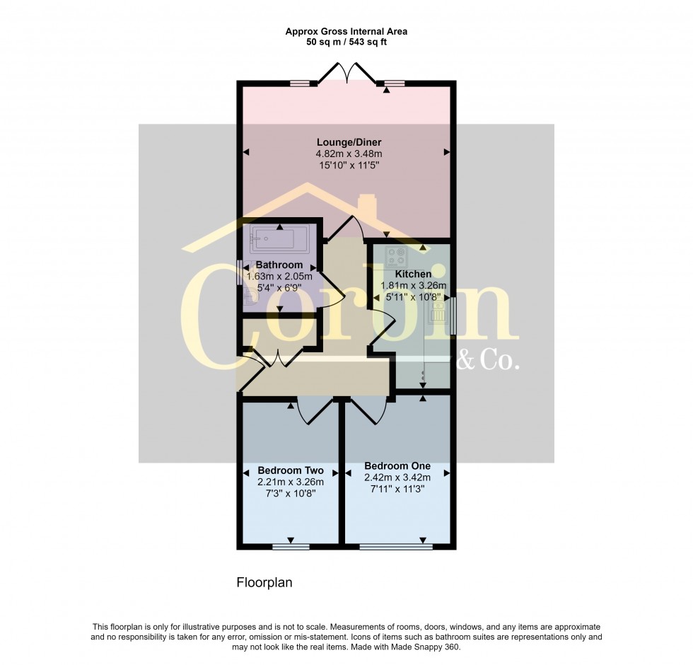 Floorplan for Daws Place, Bournemouth, Dorset