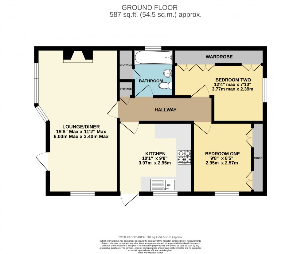 Floorplan for Doveshill Mobile Home Park, Bournemouth, Dorset