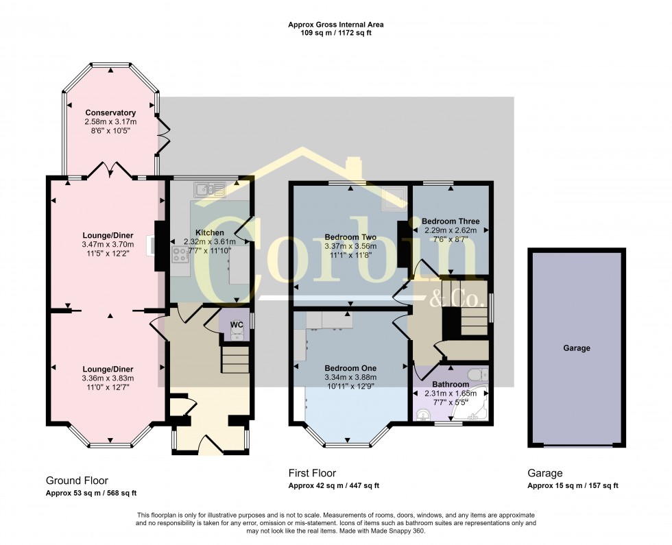 Floorplan for Kinsbourne Avenue, Bournemouth, Dorset