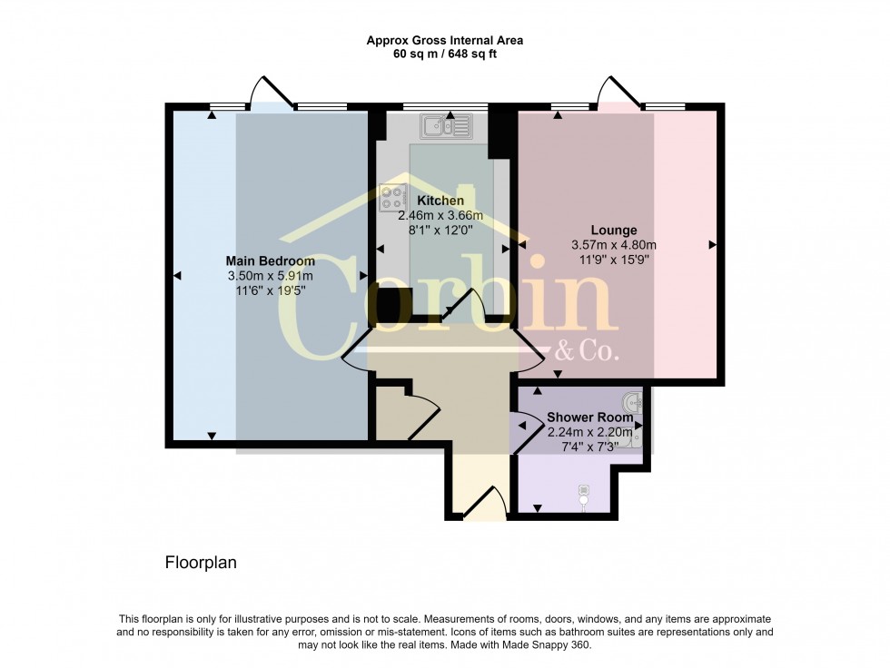 Floorplan for Auburn Mansions, Poole, Dorset