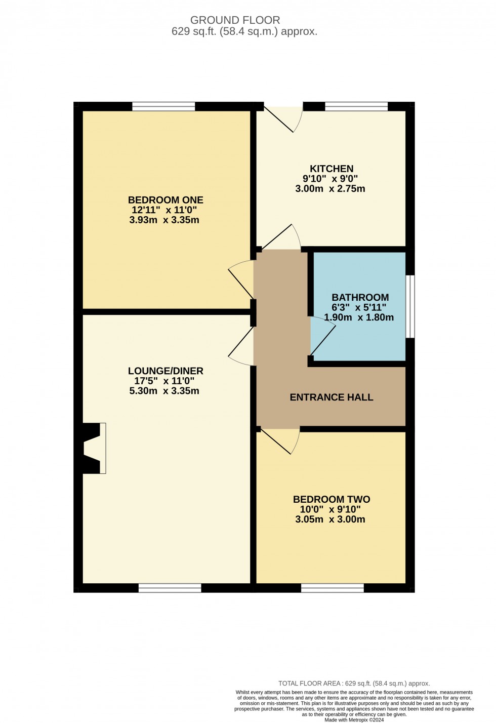 Floorplan for Heron Drive, Wimborne, Dorset