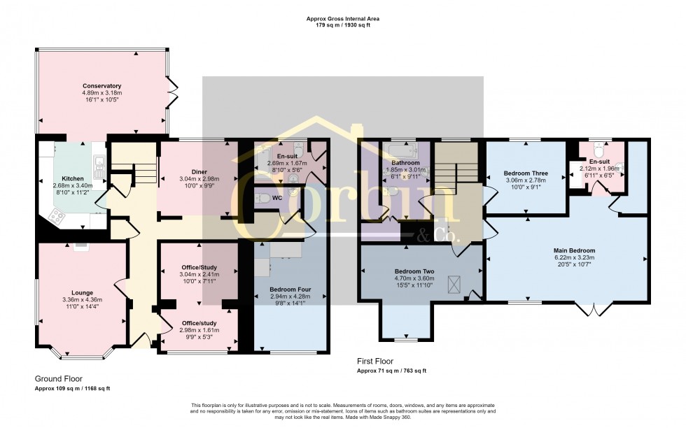 Floorplan for Hillside Road, Wimborne, Dorset