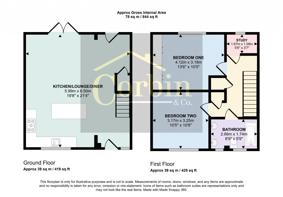 Floorplan for Noble Close, Bournemouth, Dorset