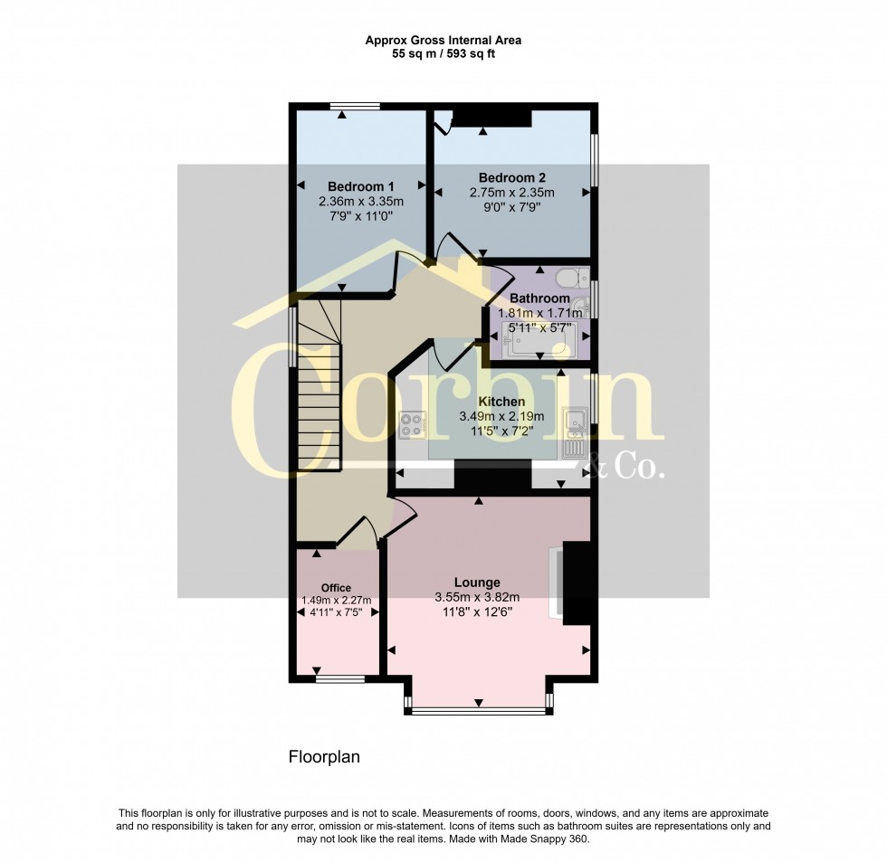 Floorplan for Edgehill Road, Bournemouth, Dorset