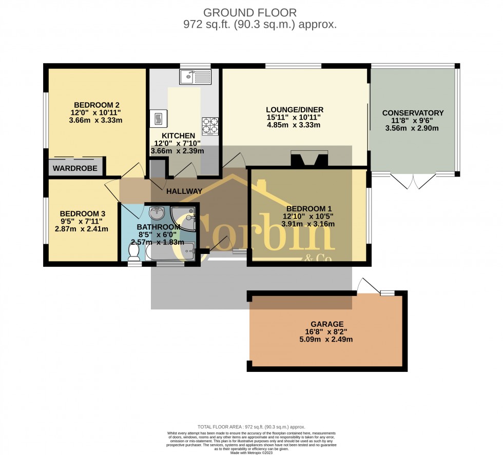 Floorplan for Millhams Close, Bournemouth, Dorset