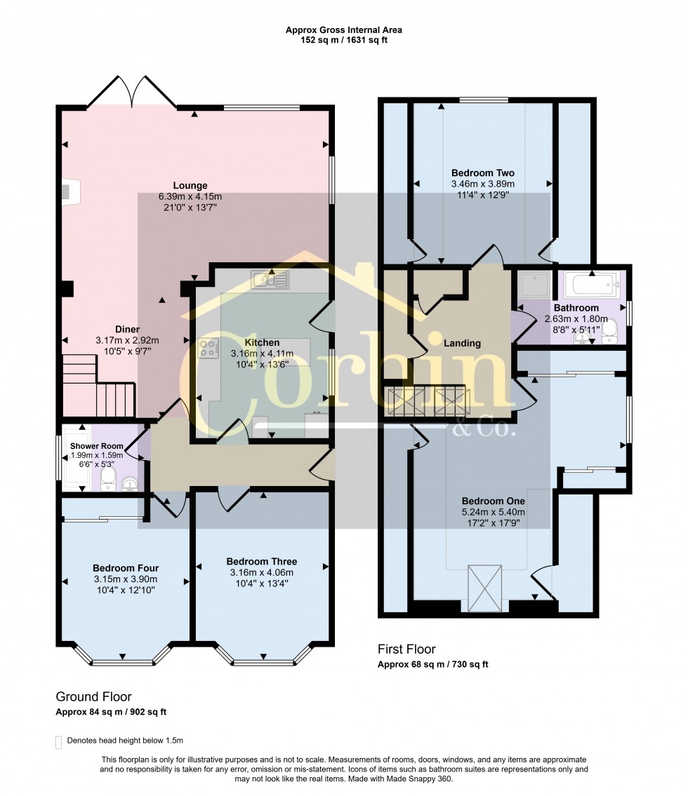 Floorplan for Hill View Road, Bournemouth, Dorset